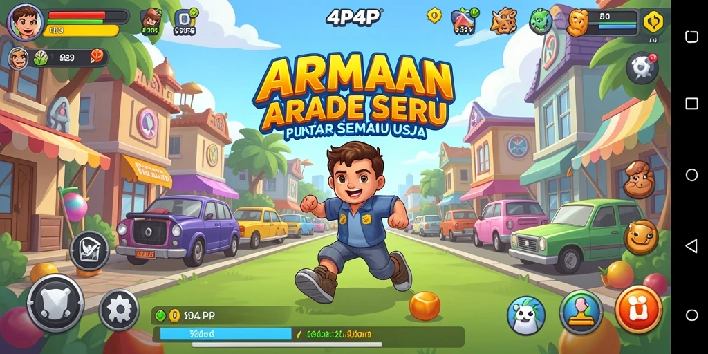 Tampilan gameplay 4P4P yang mengasyikkan dan penuh aksi.