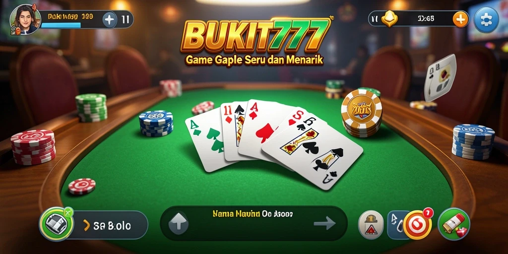 Tampilan gameplay Gaple di BUKIT777 yang menarik dan interaktif.