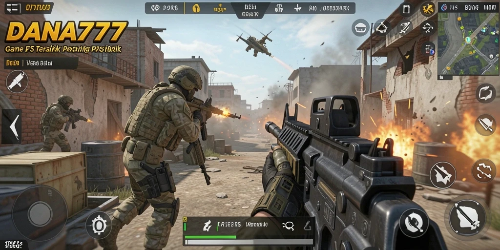 Screenshot gameplay DANA777 menampilkan aksi seru dalam pertempuran FPS.