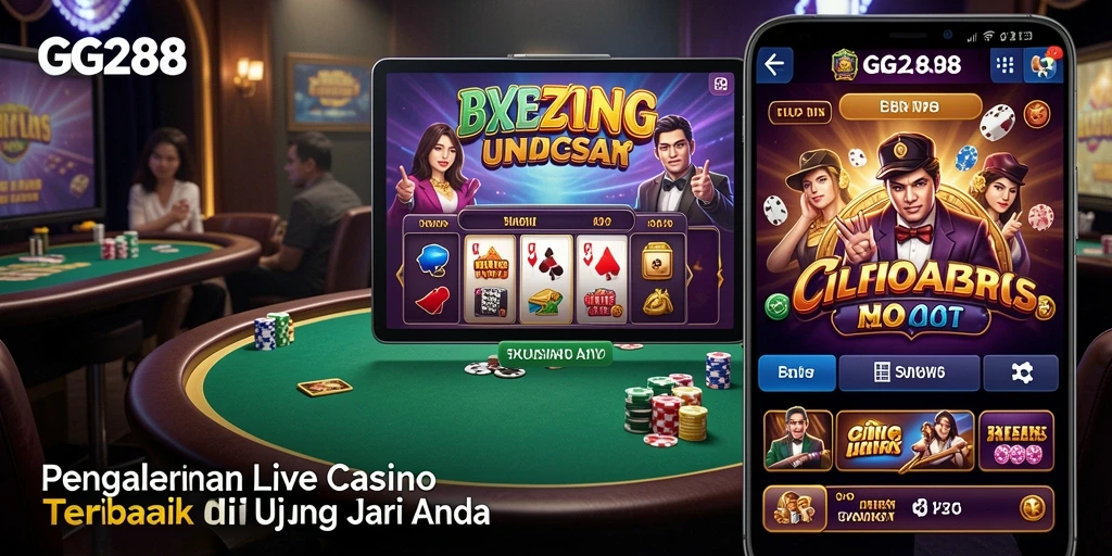Tampilan gameplay Live Casino yang mendebarkan di GG288.