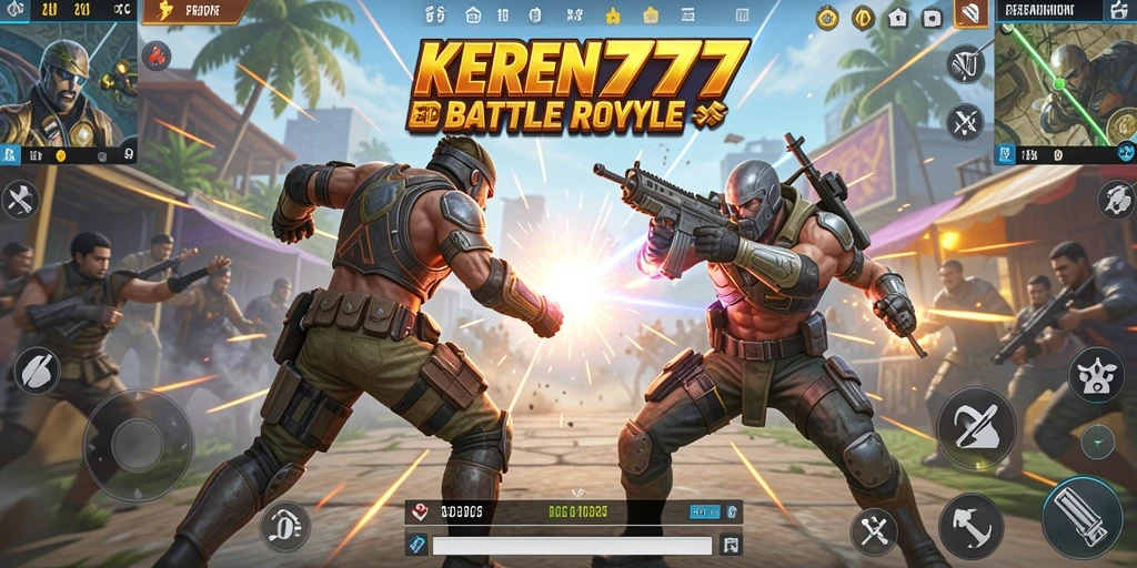 Gameplay KEREN777 yang intens dan menegangkan dalam pertempuran Battle Royale.