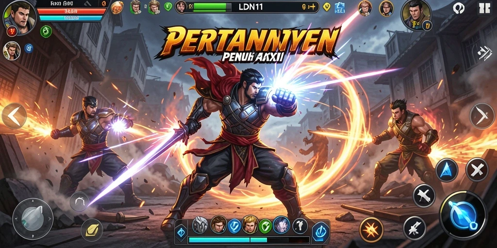 Screenshot gameplay LDN11 menampilkan pertarungan aksi penuh adrenalin.