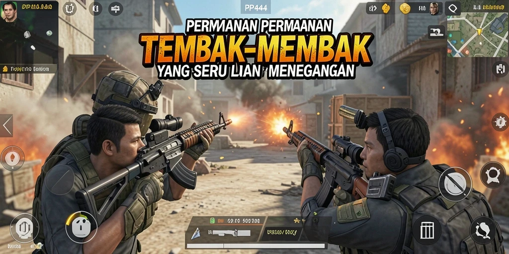 Tampilan gameplay menarik dari PP444 dalam pertempuran TPS.
