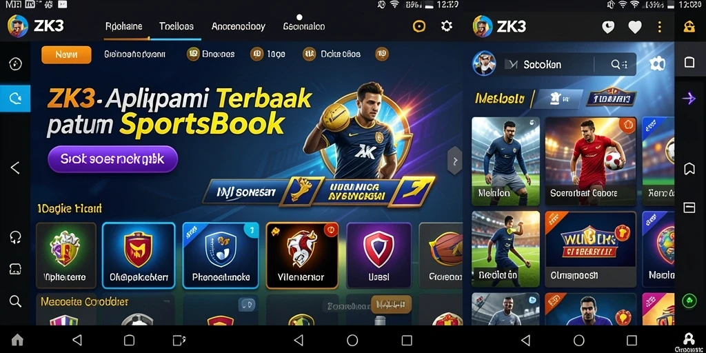 Tampilan antarmuka ZK3 dengan grafik taruhan olahraga.