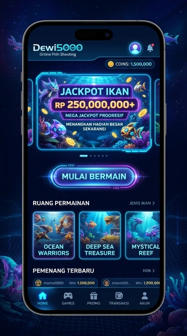 Tampilan beranda dewi5000 dengan berbagai pilihan aplikasi.